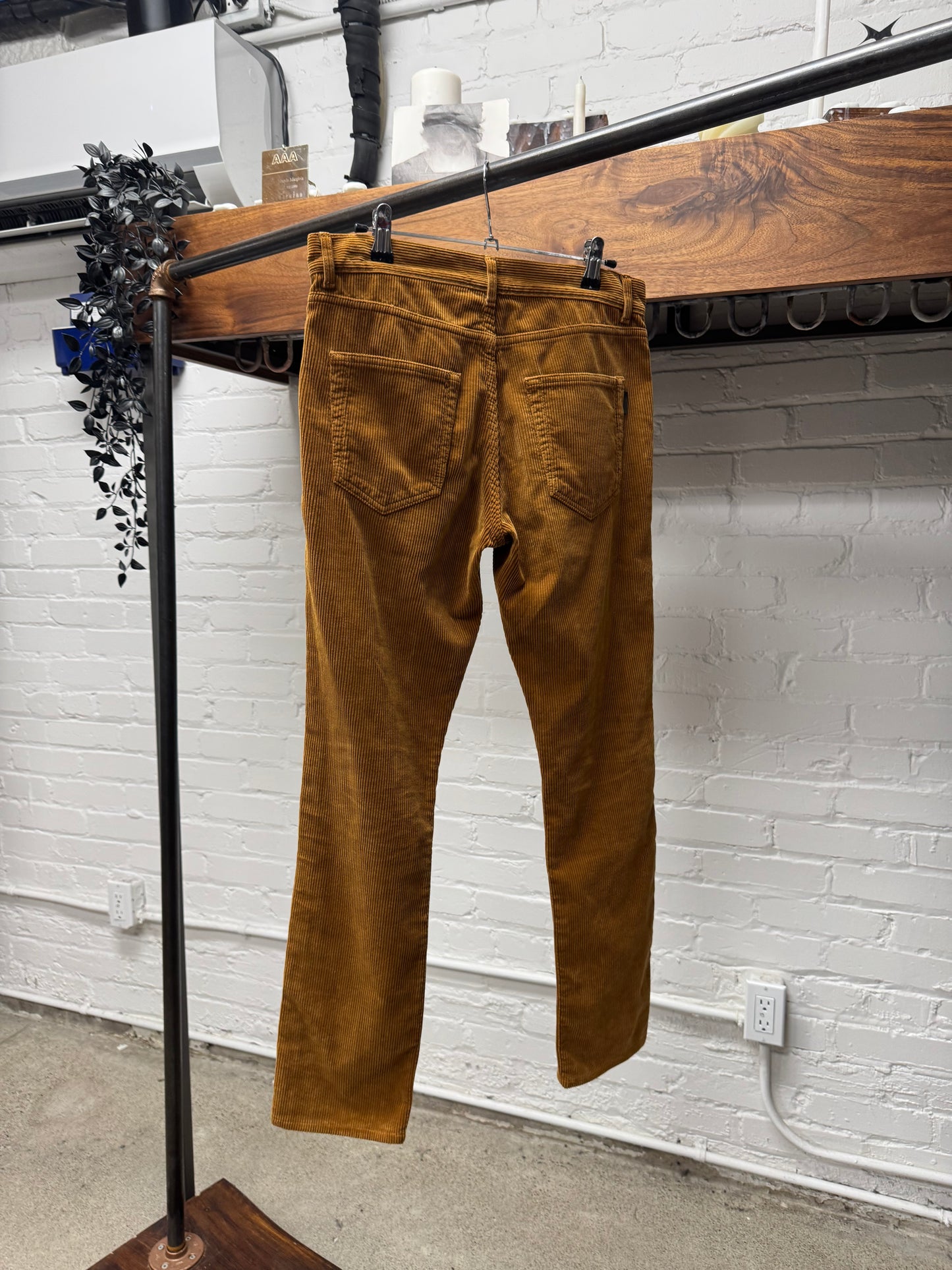 2018 Saint Laurent ‘D02’ Golden Brown Corduroy Slim Pants
