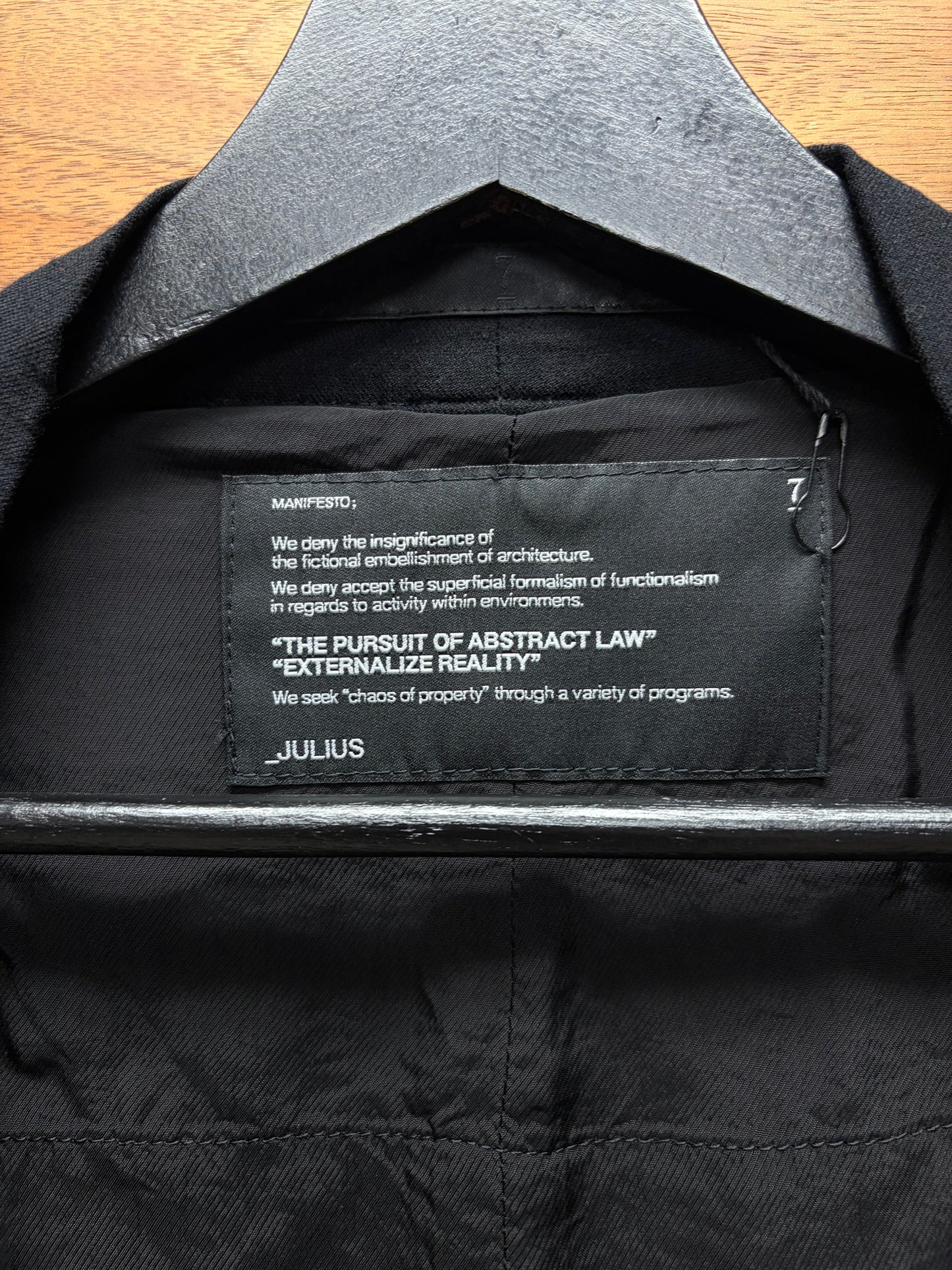 SS2012 Julius Black Silk/Rayon ‘Curtain Drape’ Vest