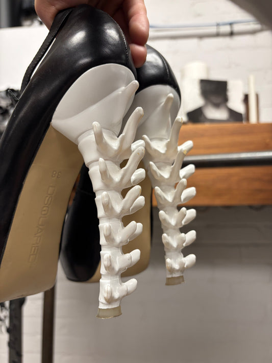 AW2010 Dsquared2 ‘Spine’ Black Leather High Heels