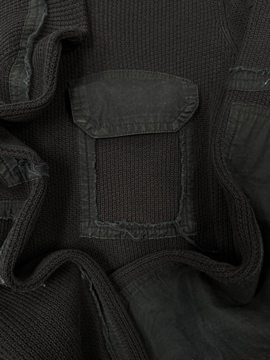 SS2014 Maison Margiela Military ‘Elbow Patch’ Ribbed Knit Sweater