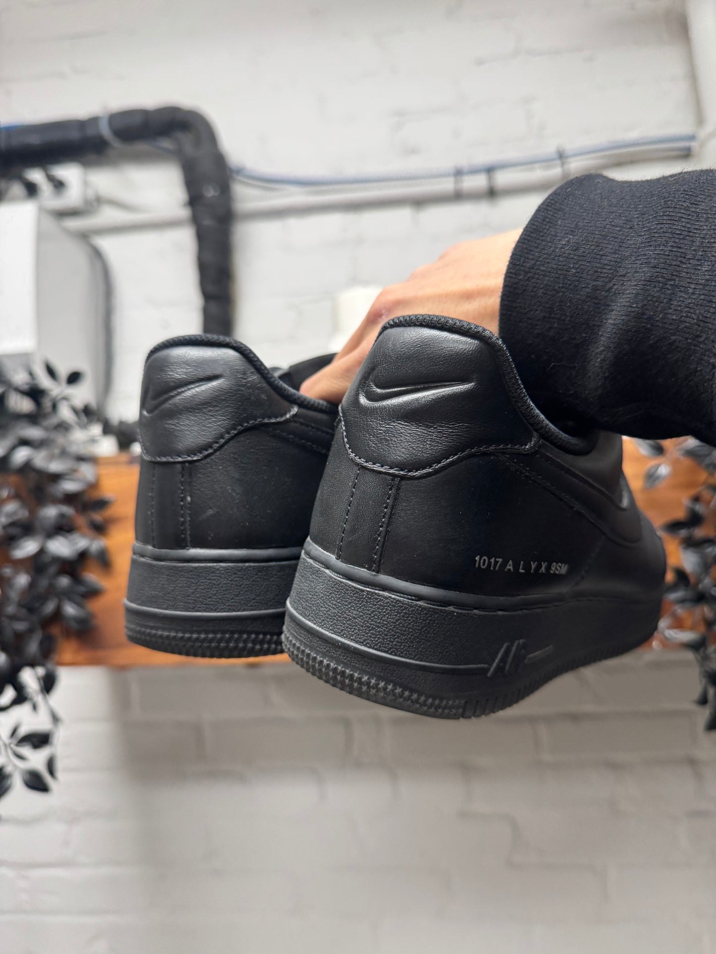 1017 Alyx 9SM Black ‘Air Force 1’ Premium Leather Low Top Sneakers
