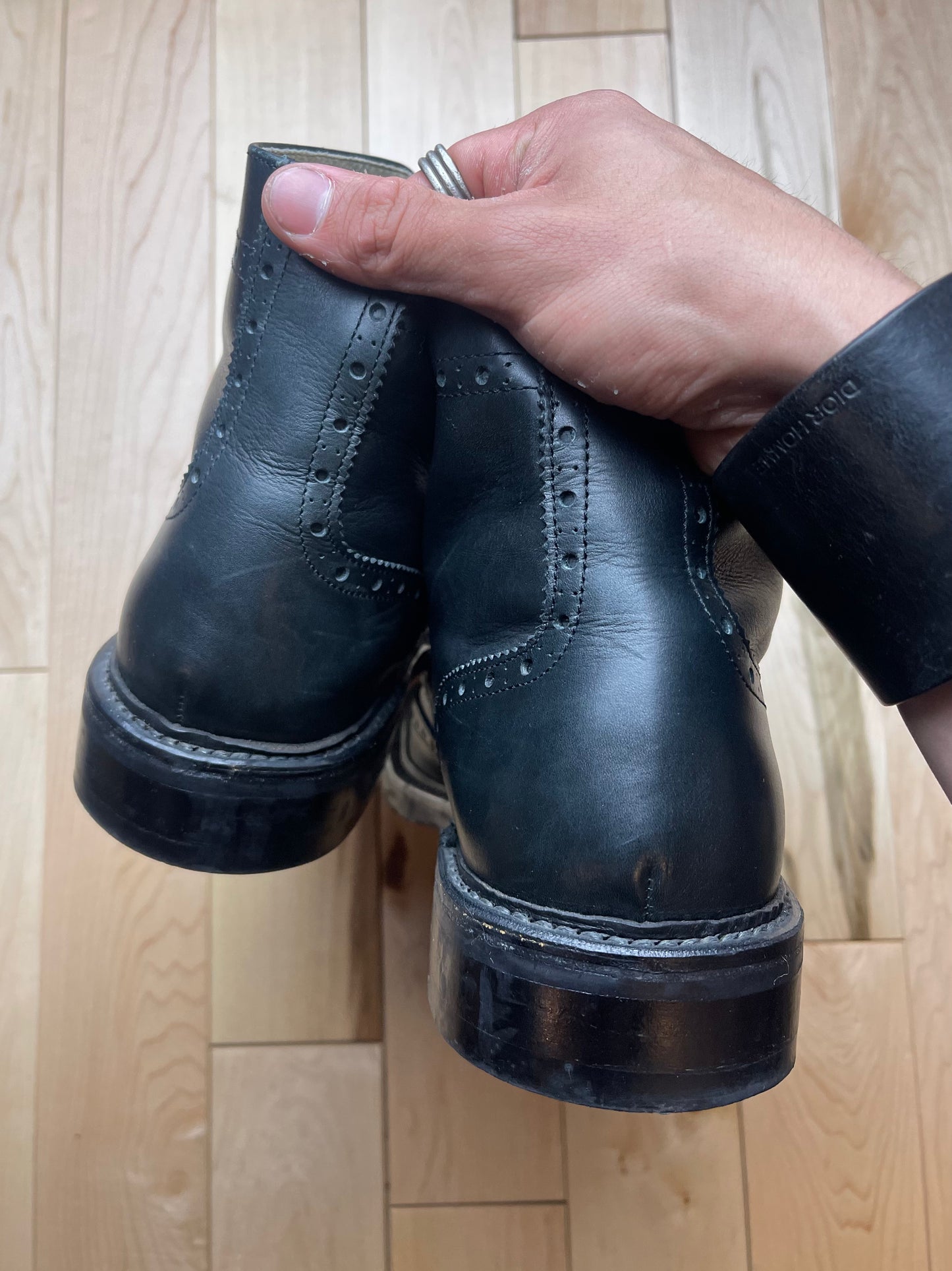 Katharine Hamnett London Black Brogue Leather Boots