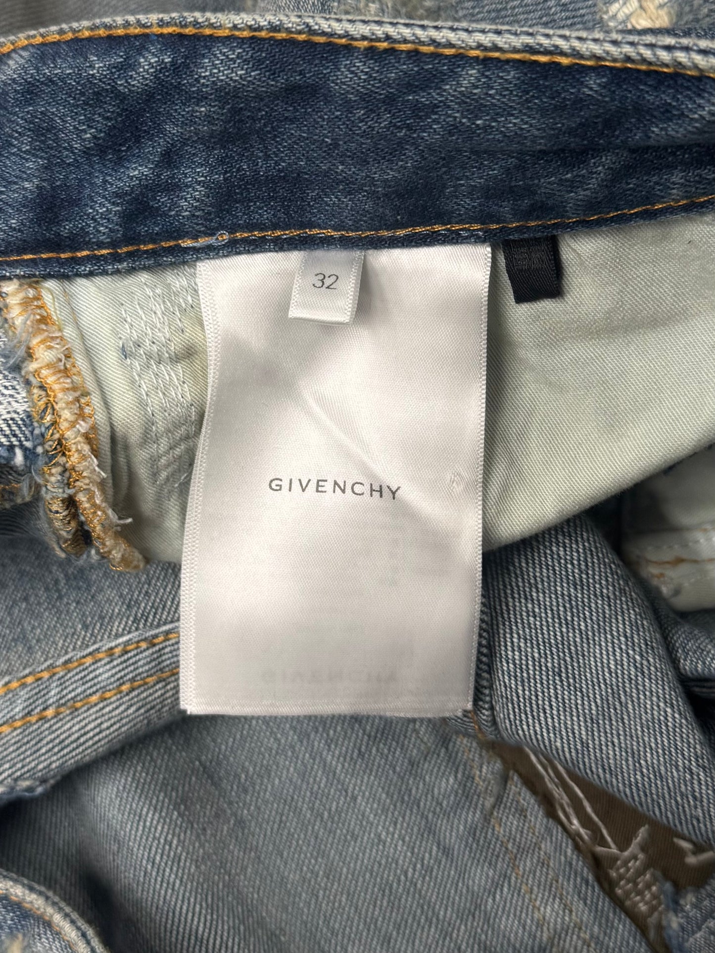Givenchy Boro Repaired Distressed Moleskin Patched Blue Denim
