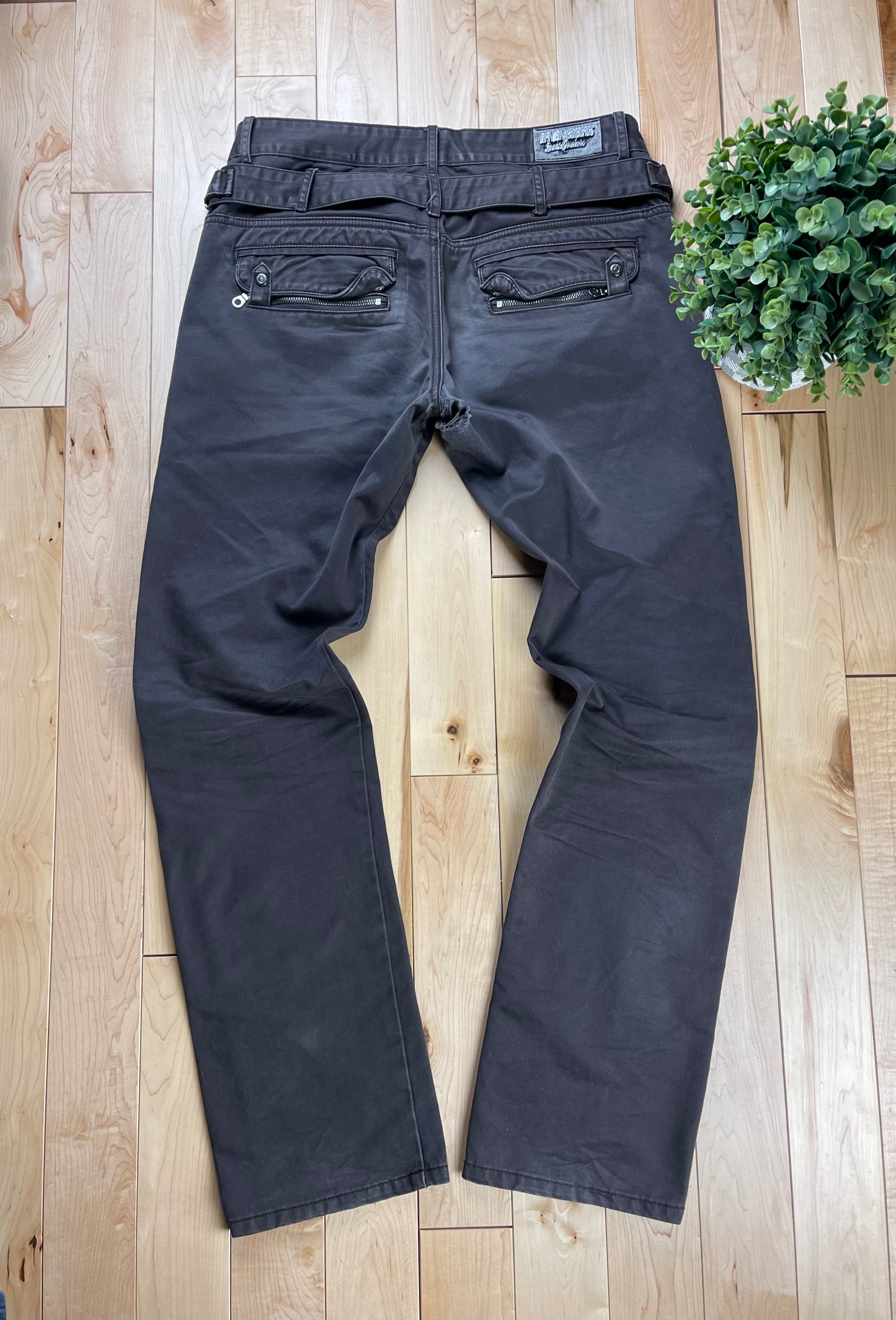 Dirk Bikkembergs Zipper Pocket Washed Brown Bootcut Denim