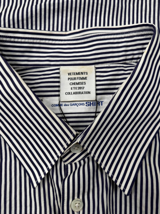 SS2017 Vetements x Comme Des Garçons Shirt Striped Button Up