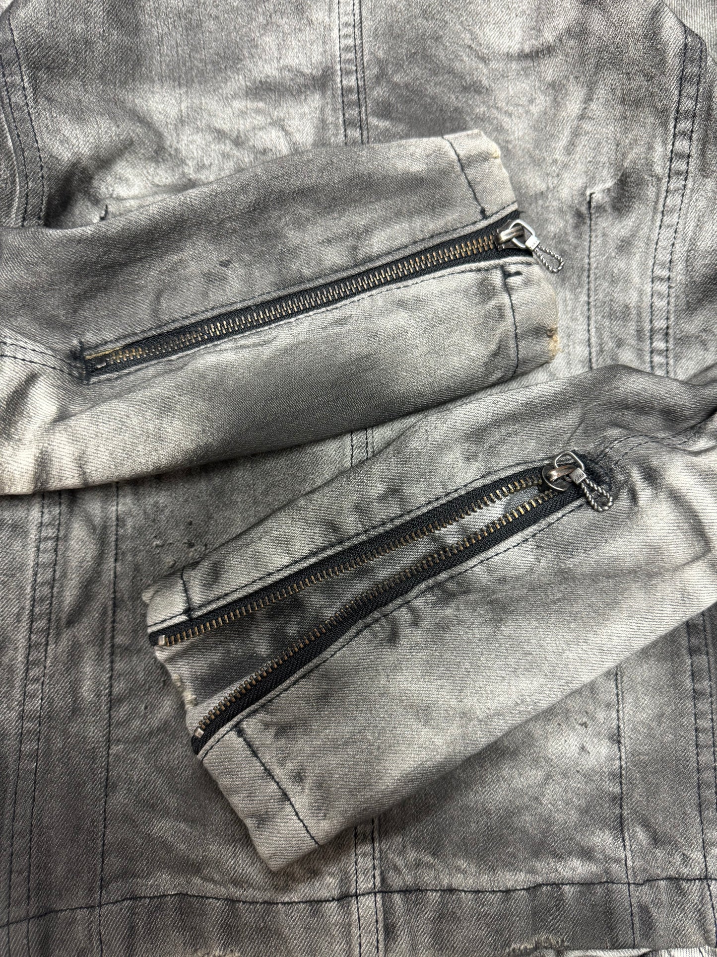 Fuga ‘Smoke Wash’ Grey Denim Biker Jacket