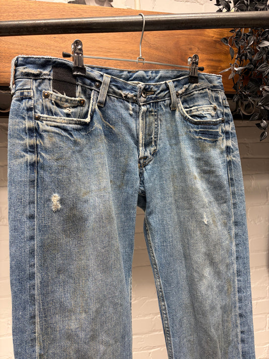 2000s Rick Owens ‘Slab’ Dirt Washed Blue Carpenter Denim