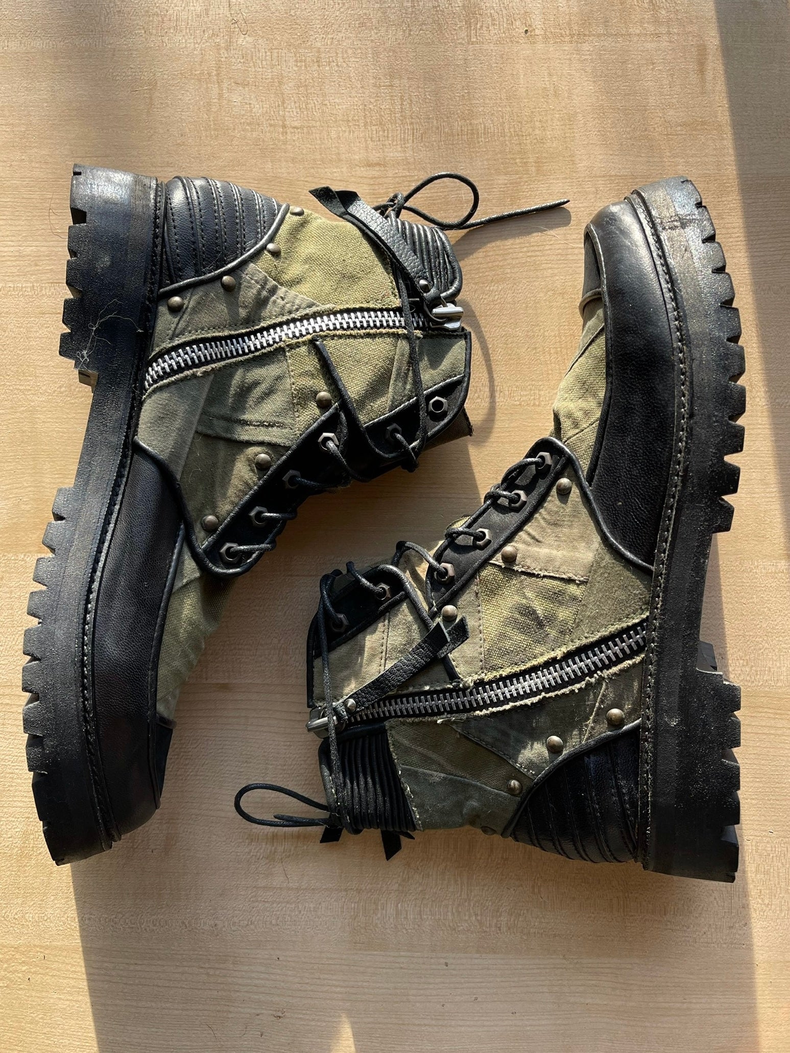 14th Addiction Military Bag Reconstructed Combat Boots – Alex