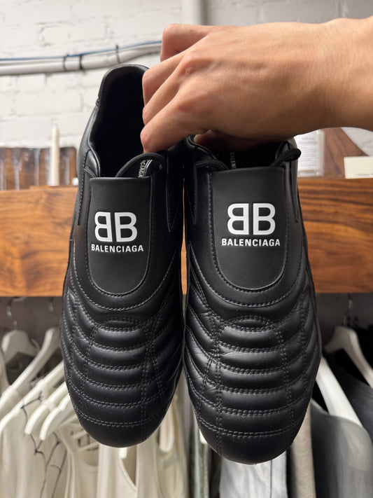 Balenciaga ‘Zen’ Black Low Top Leather Soccer Shoes