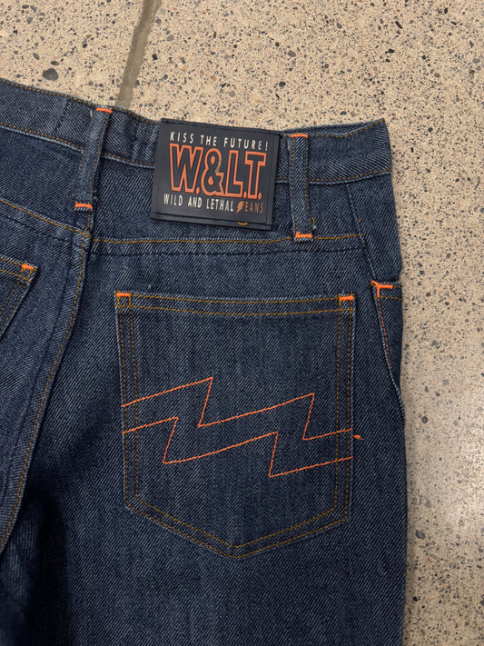 W.&.L.T. By Walter Van Beirendonck ‘Bolt’ Embroidered Denim