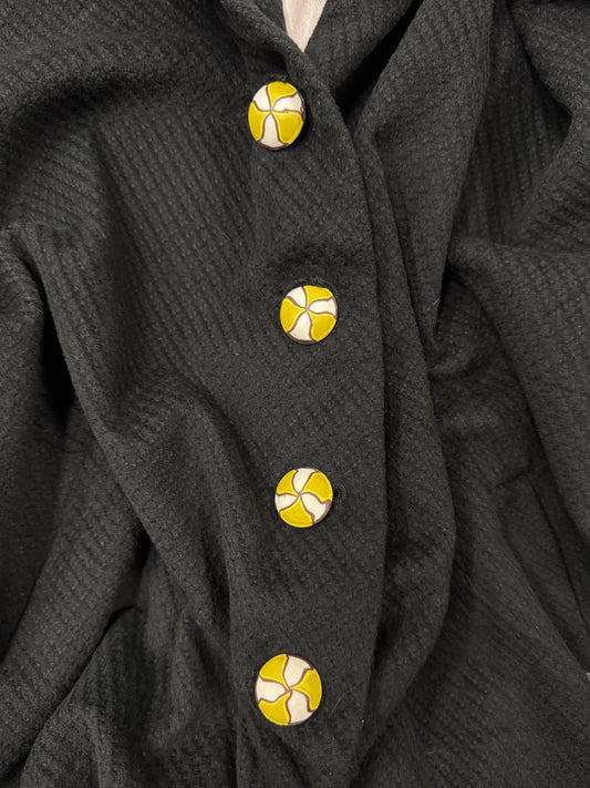 Marni Black Collared Cape Shawl