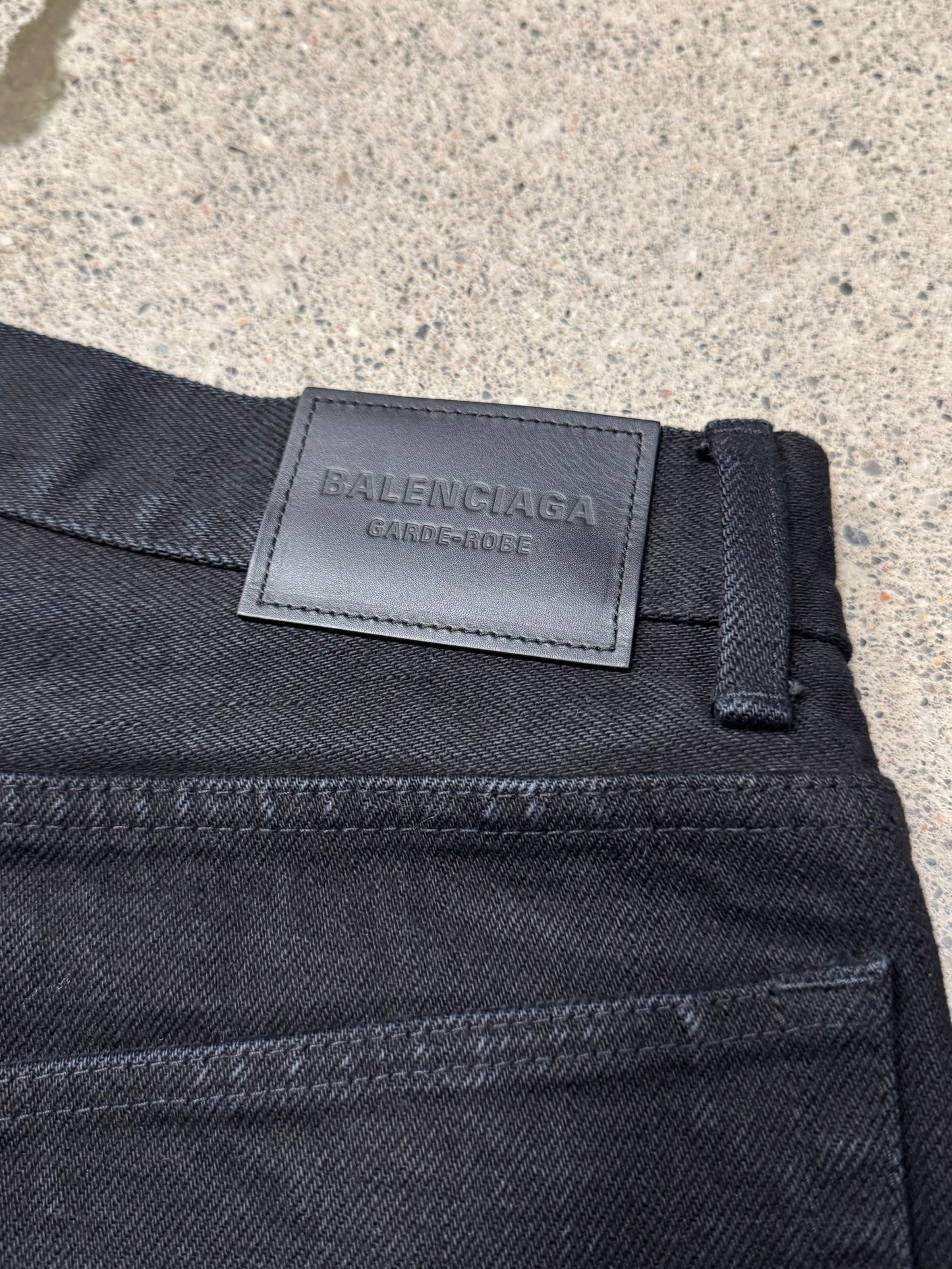 AW2022 Balenciaga Japanese Organic Black Baggy Denim