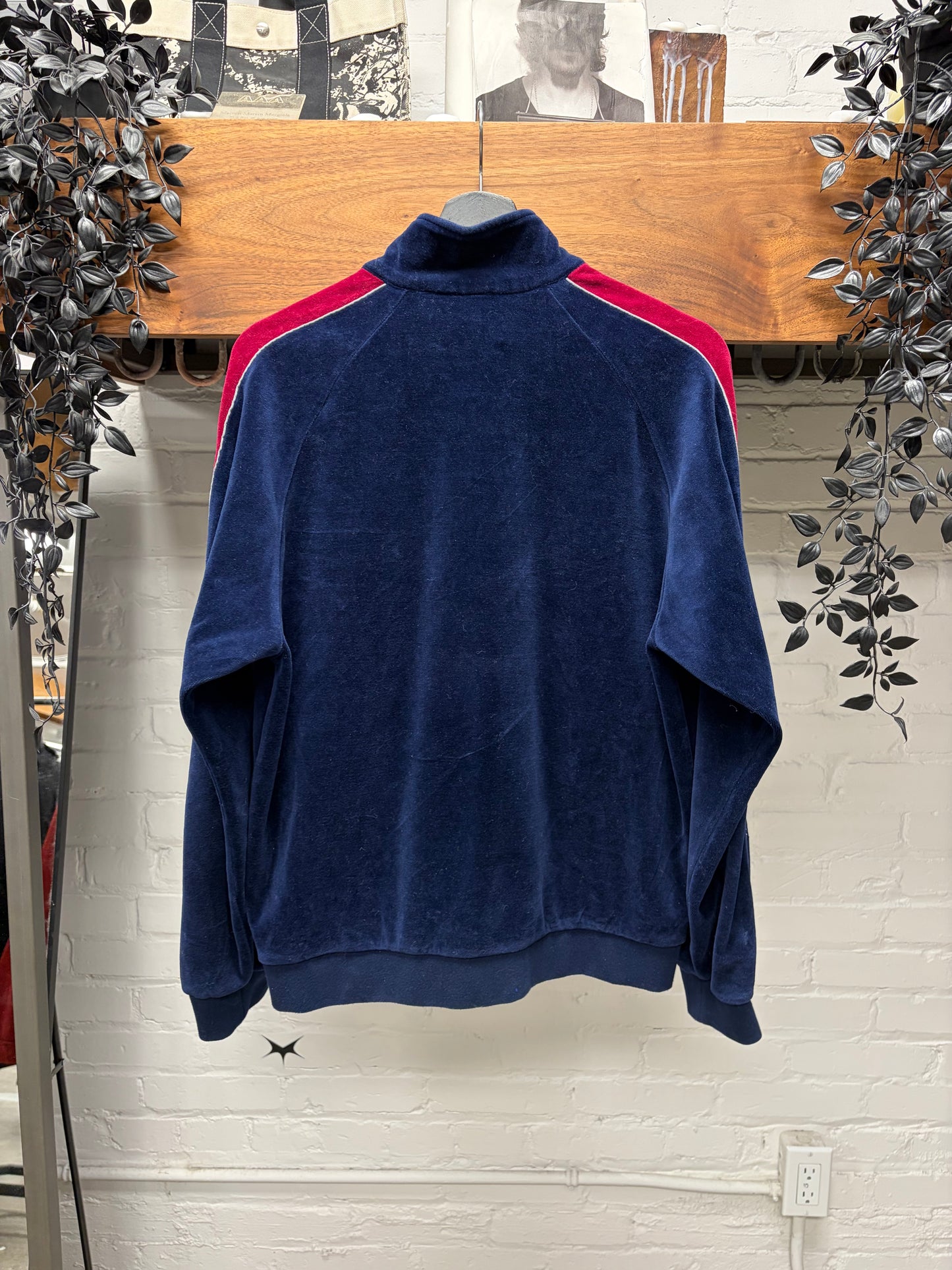 AW2018 Supreme Red/Navy Blue Velour Track Jacket