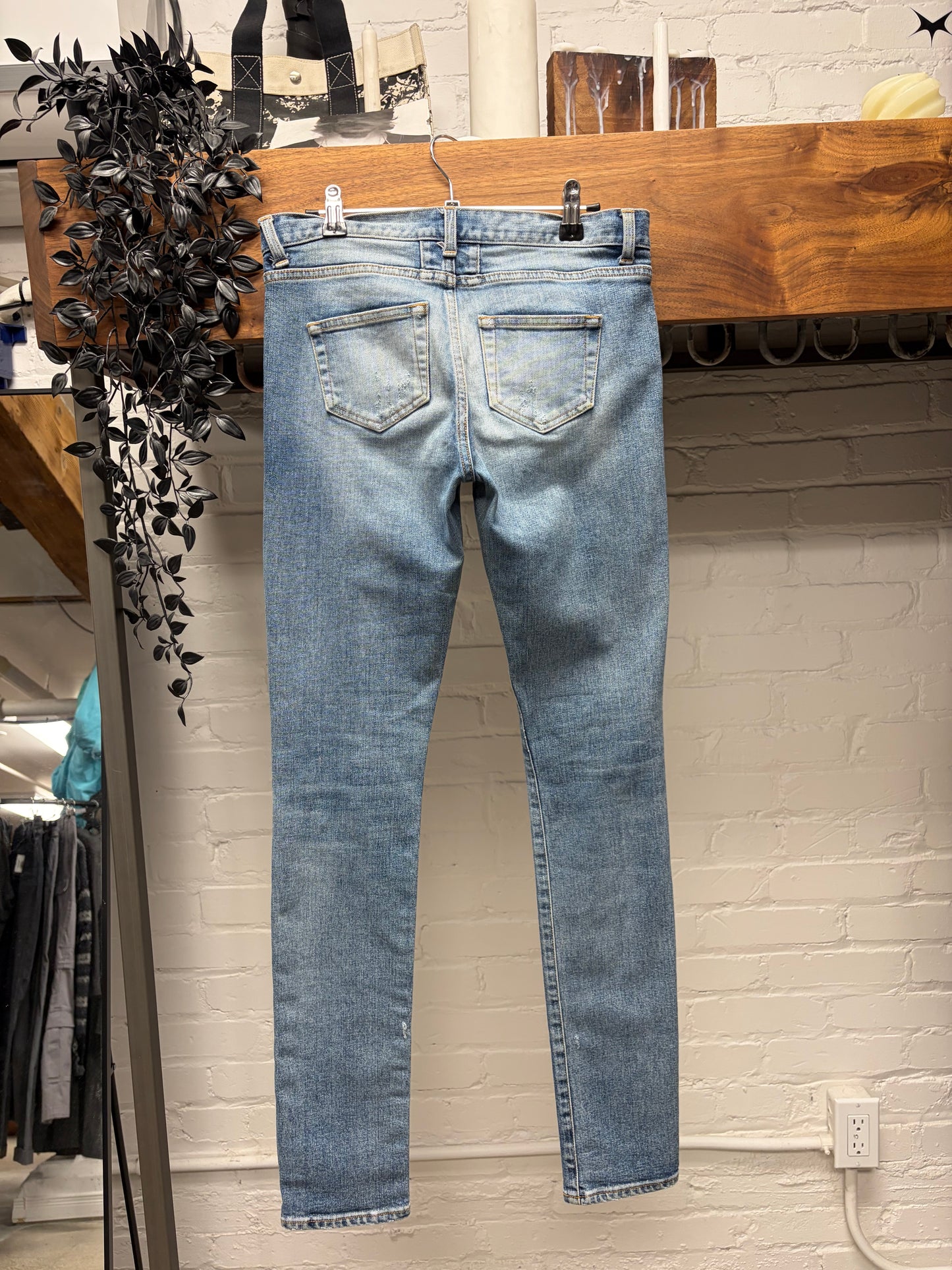 Saint Laurent ‘Inserted Side Seam’ Blue Skinny Jeans