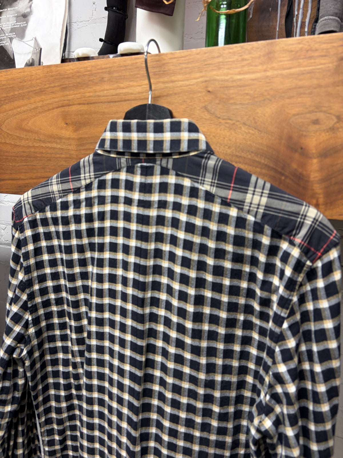 Givenchy Reconstructed Plaid Button Up Shirt