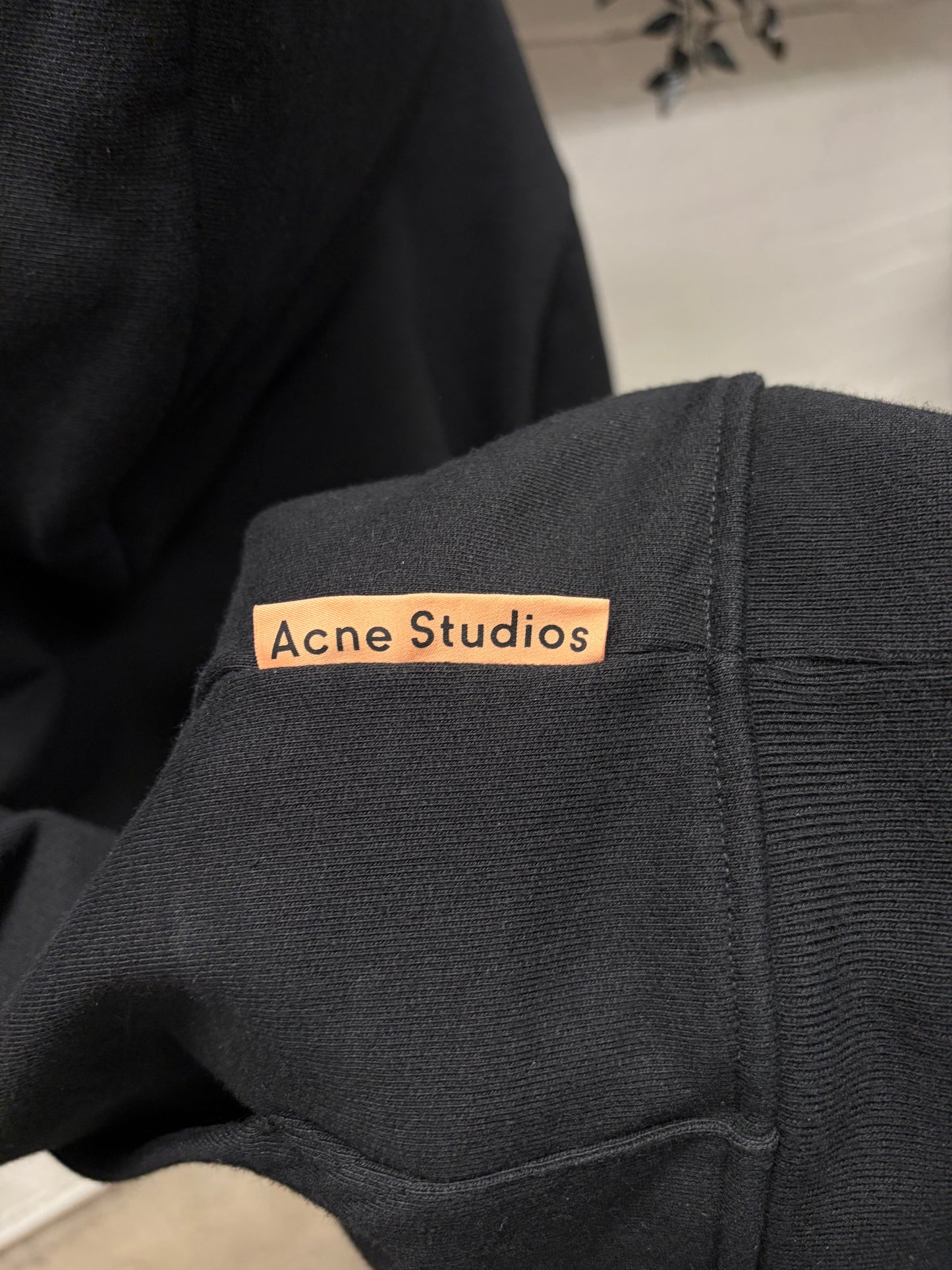 Acne Studios Heavyweight Black Cotton Minimal Hoodie