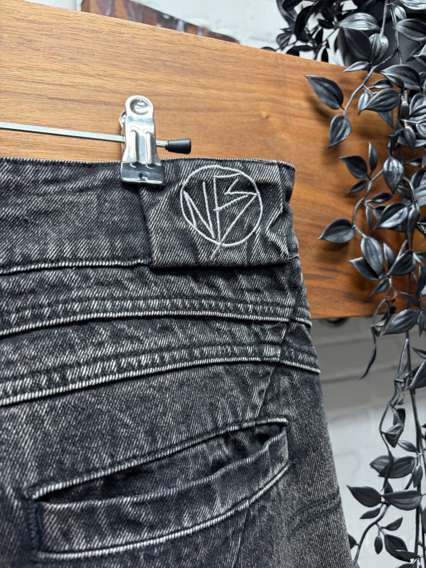No Faith Studios Heavy Black ‘Wave’ Flared Leg Denim