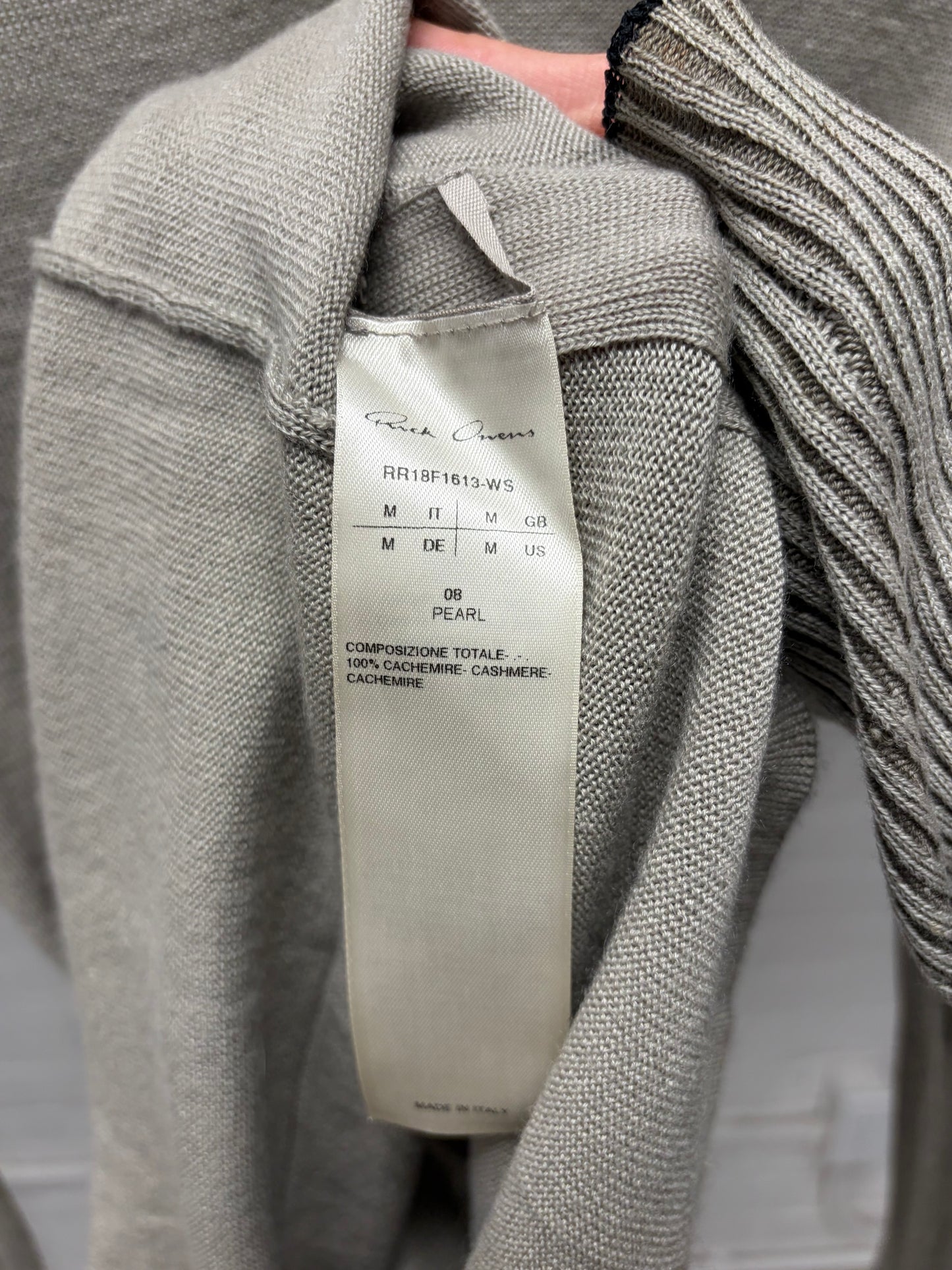 AW2018 Rick Owens ‘Sisyphus’ Pearl Layered Knit Sweater
