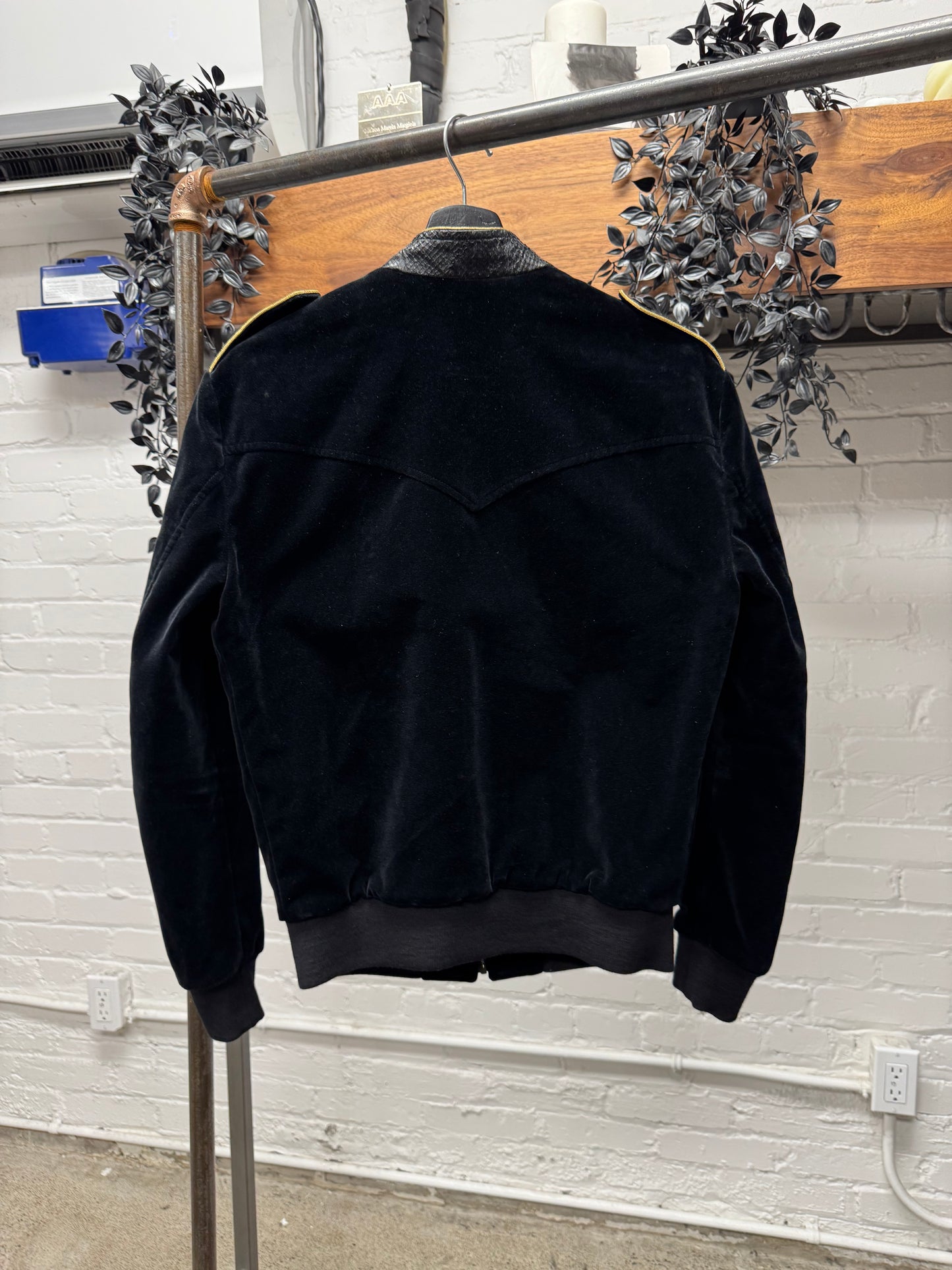 AW2016 Saint Laurent by Hedi Slimane ‘Napoleon’ Velvet Battalion Bomber Jacket