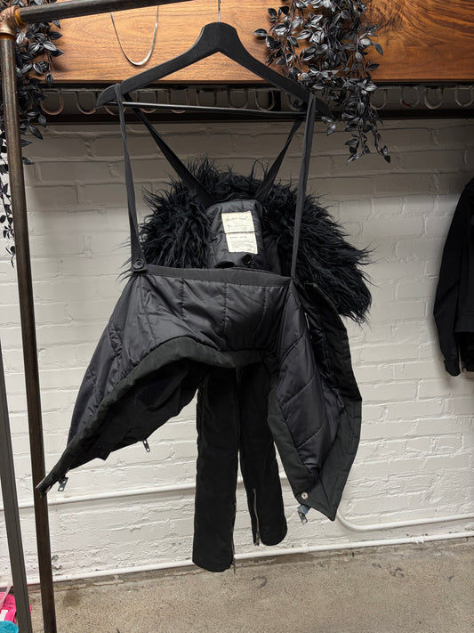 AW1999 Helmut Lang ‘Astro Parka’ Fur Hood Cropped Black Jacket