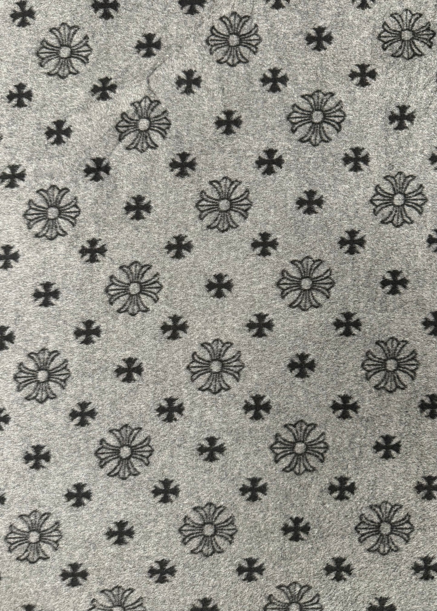 Chrome Hearts 100% Silk Cross Monogram Lambskin Leather Patch Blanket