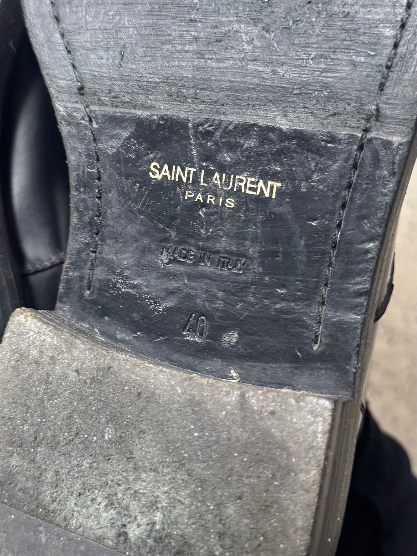 Saint Laurent Black Patent Leather ‘Side-Zip’ Ankle Boots