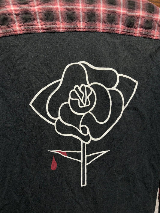 SS2007 Undercover Hybrid ‘Bleeding Rose’ Reconstructed T-Shirt Flannel