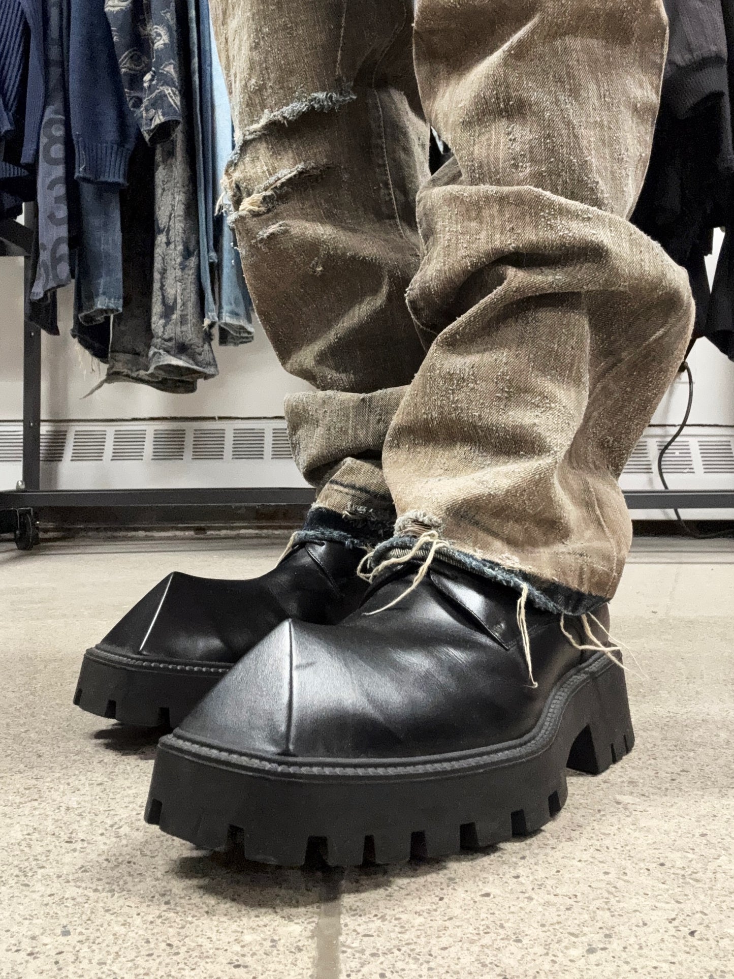 SS2021 Balenciaga ‘Rhino’ Black Calfskin Leather Derby