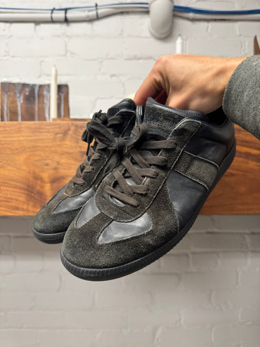 Maison Margiela Replica ‘G.A.T.’ Black Suede/Leather Low Top Sneakers