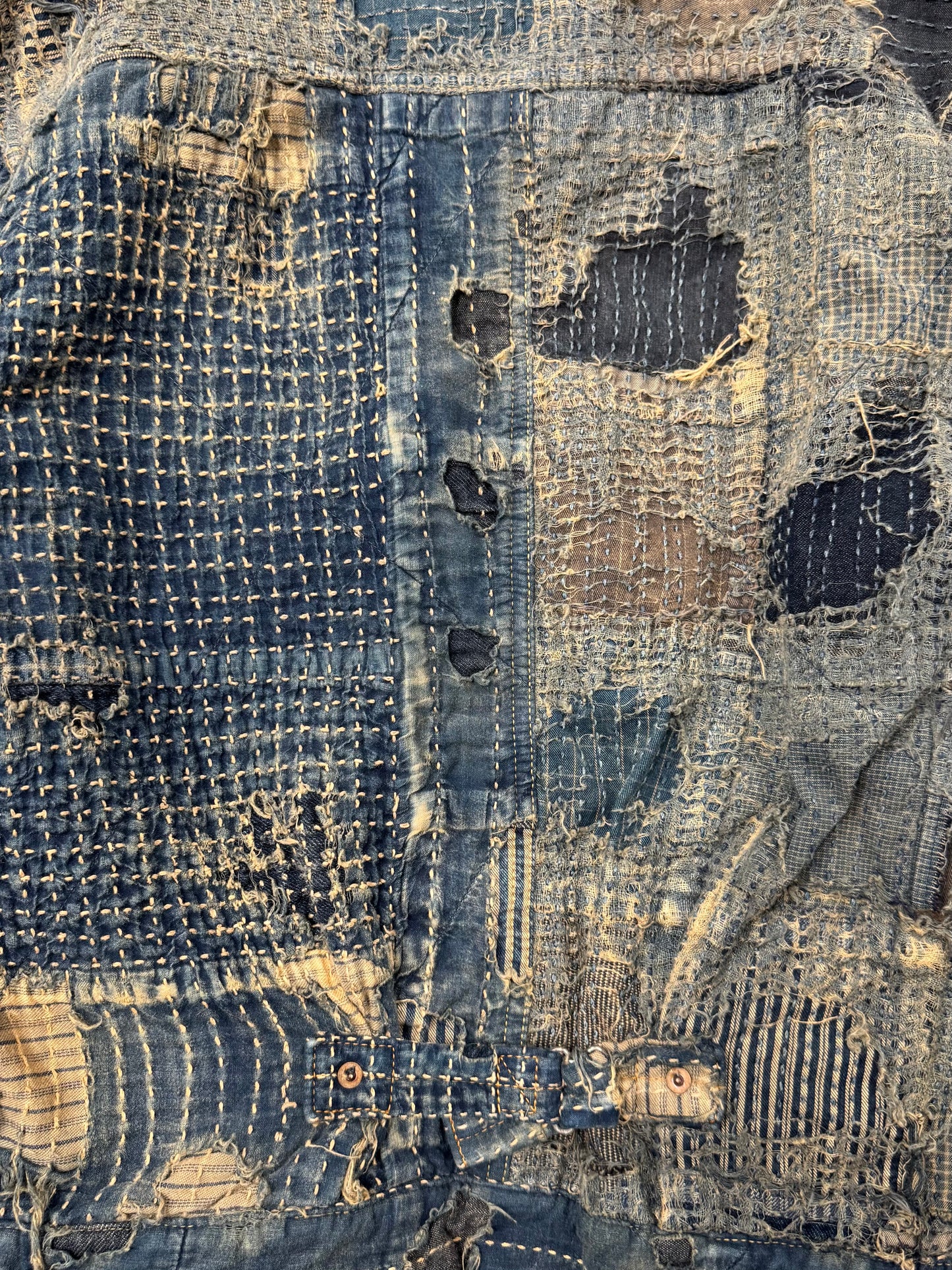 SS2024 Kapital ‘Boro’ Repaired Blue Denim Trucker Jacket