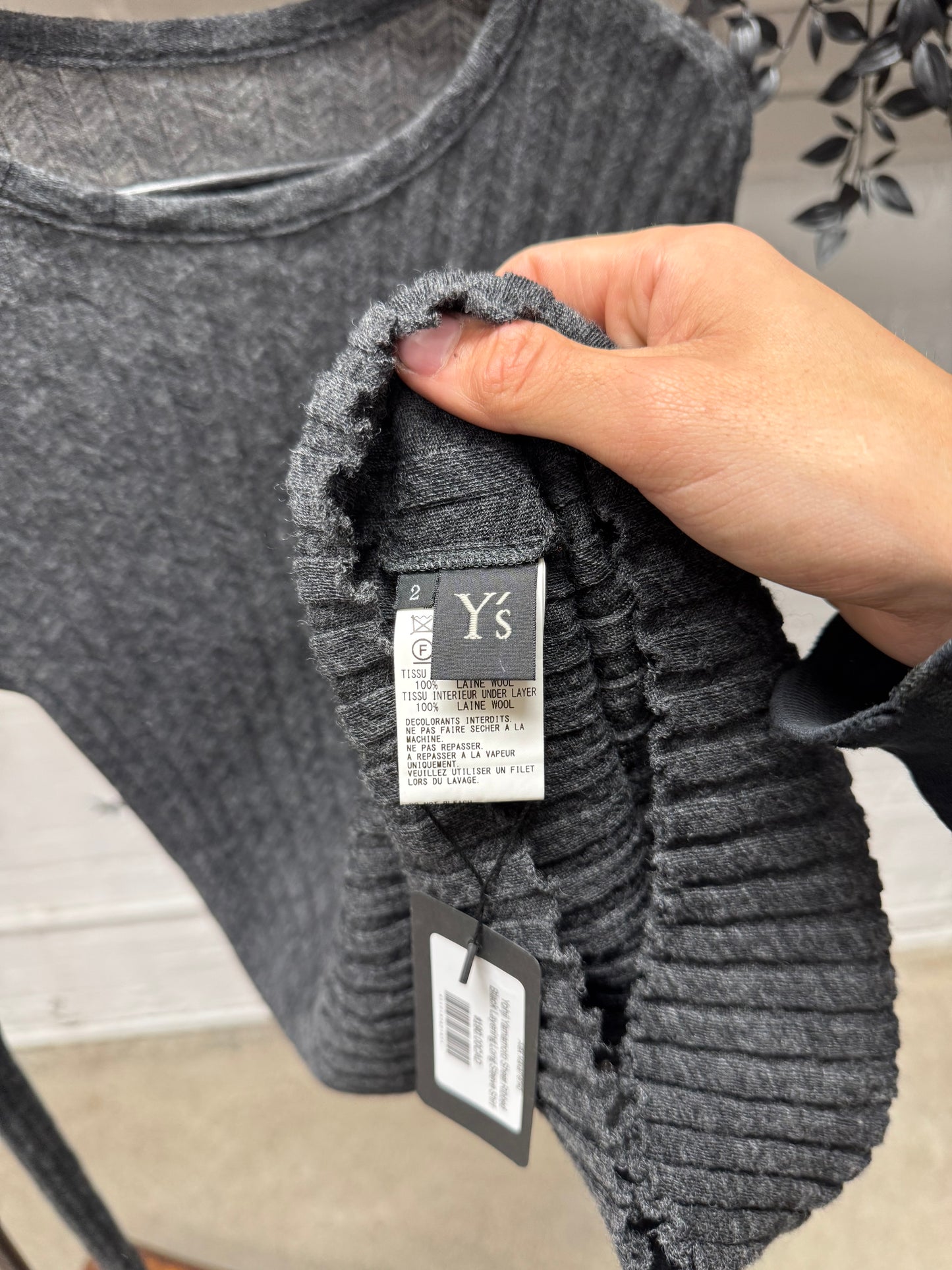 Yohji Yamamoto Y’s Ribbed Wool Stretch Long Sleeve