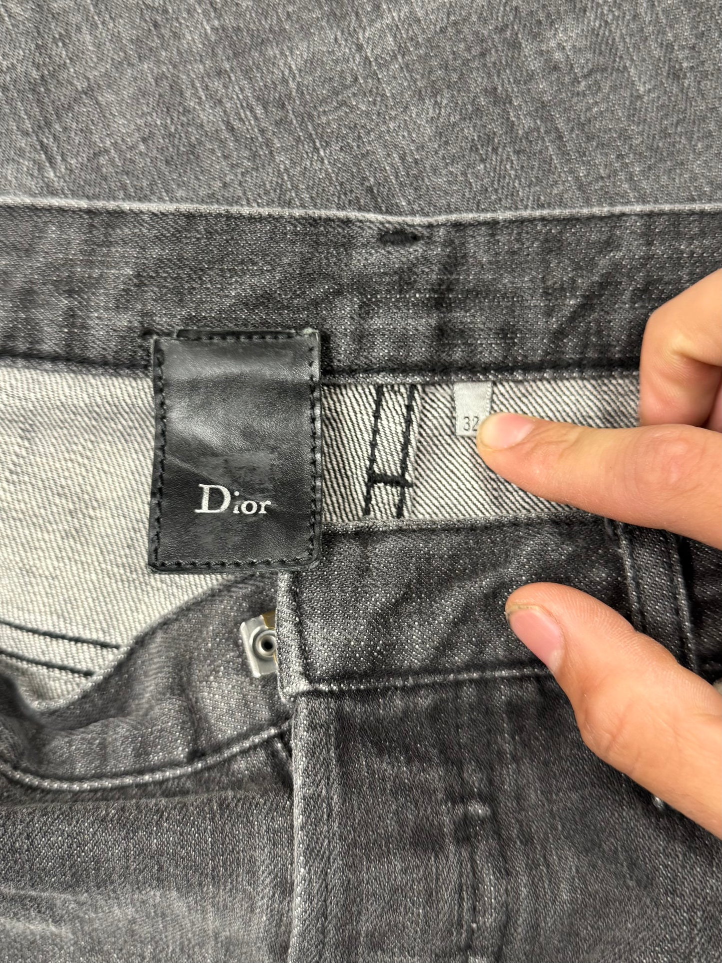 Dior Homme ‘Clawmark’ Washed Grey Denim