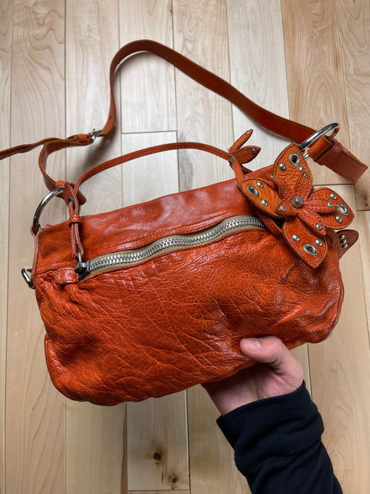 Spring Summer 2005 Miu Miu Orange Floral Shoulder Bag