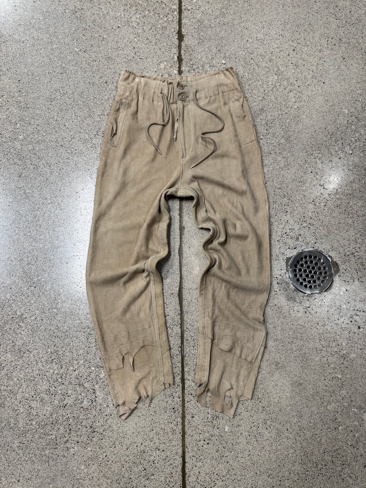 Takahiro Miyashita the Soloist Raw Deerskin Hide Leather Joggers