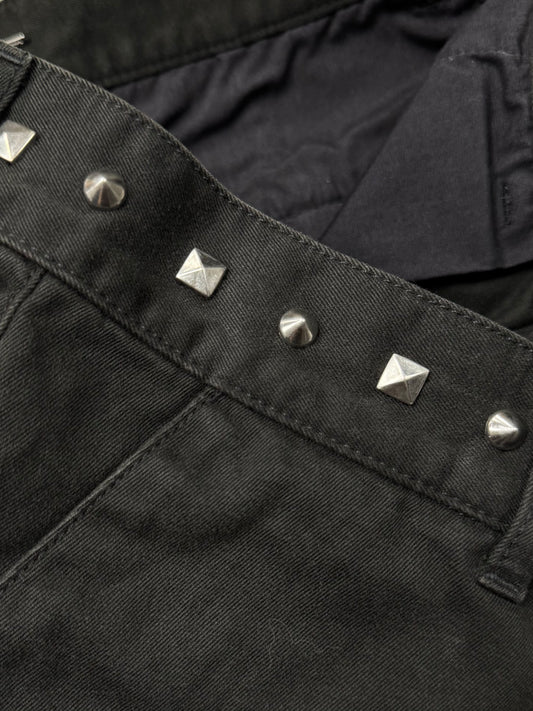 SS2016 Saint Laurent Studded Raw Hem Cutoff Shorts