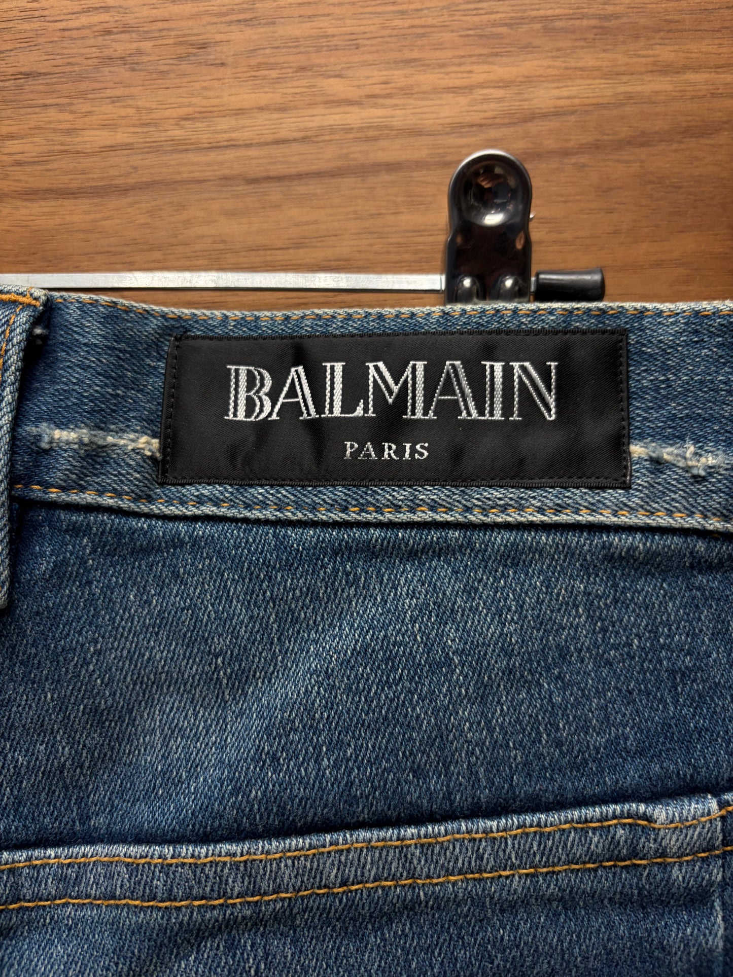 Balmain Distressed Classic Blue Washed Skinny Jeans