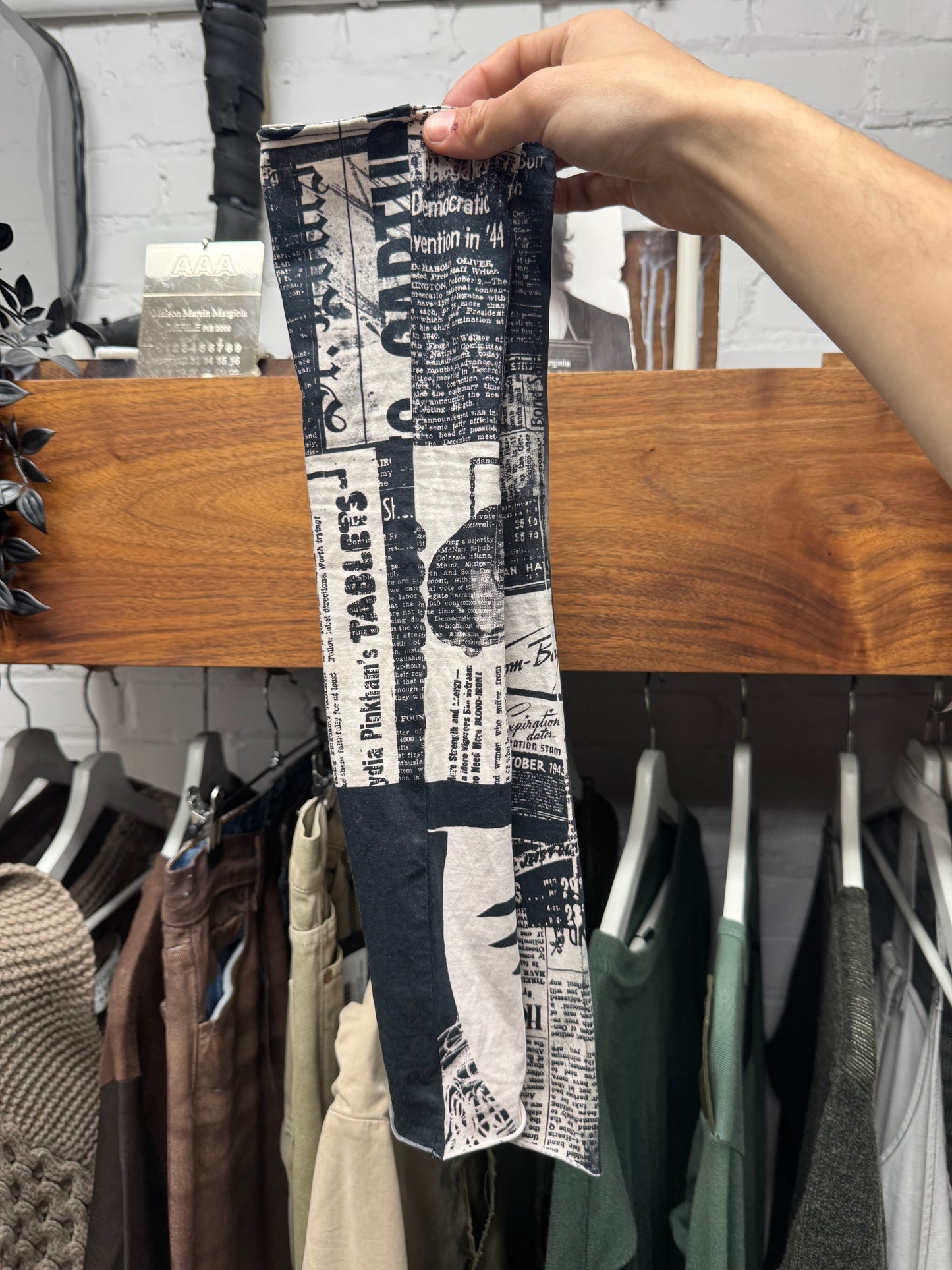 SS2022 Yohji Yamamoto ‘Newspaper Strip’ Arm Sleeves