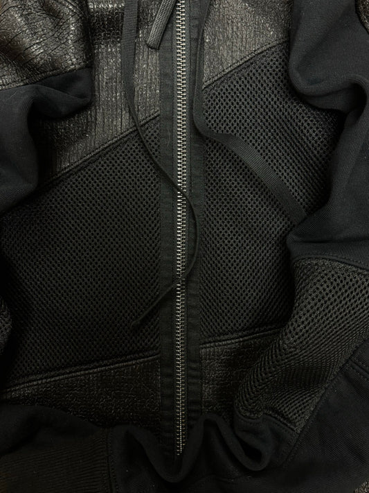 Helmut Lang Panelled Black Zip-Up Hoodie