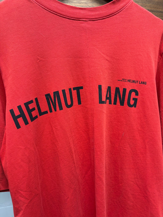 Helmut Lang by Shayne Oliver Red/Black Oversized Logo T-Shirt