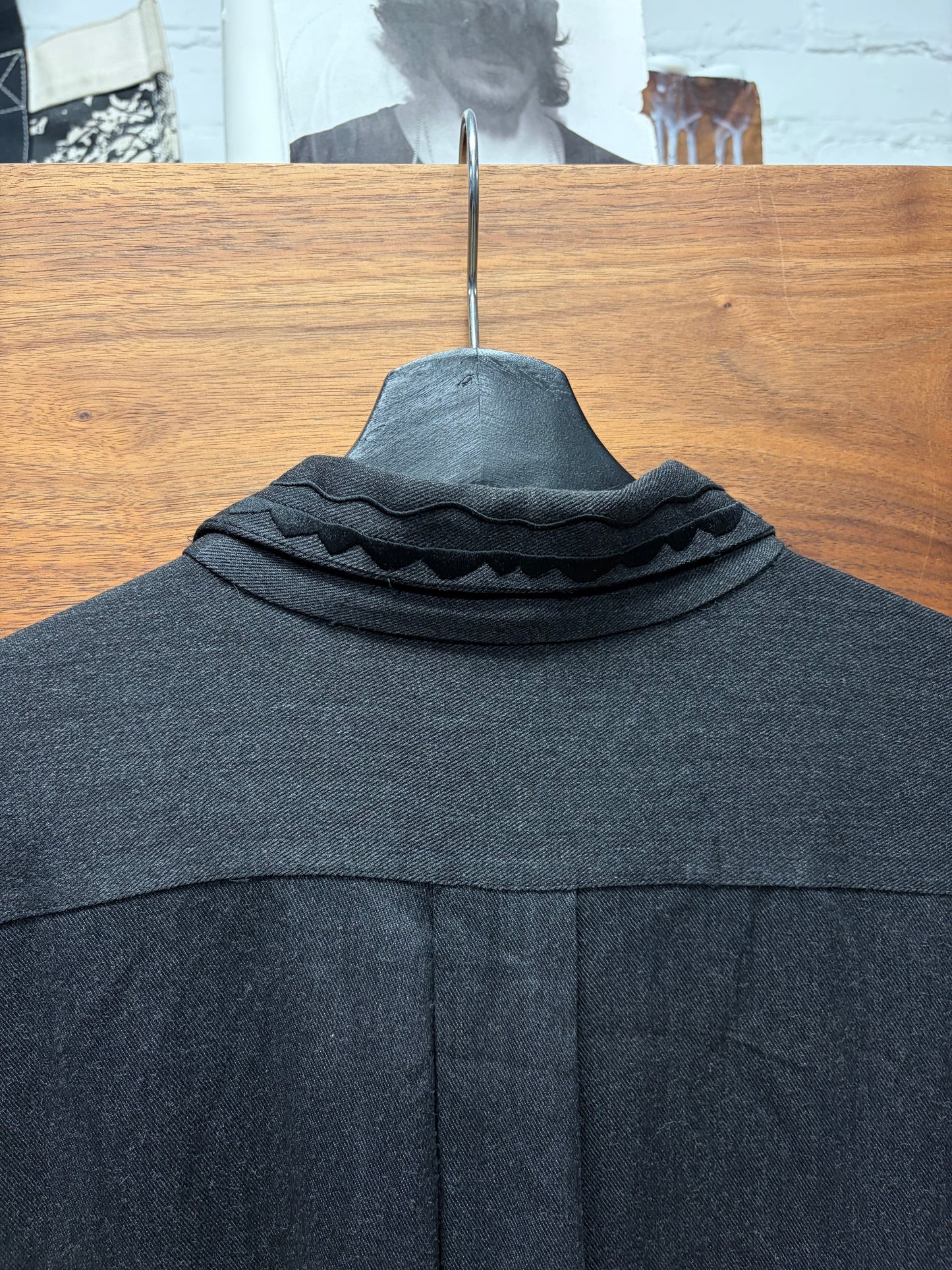 1990s Comme Des Garçons Homme Plus Lace Detail Oversized Button Down Shirt