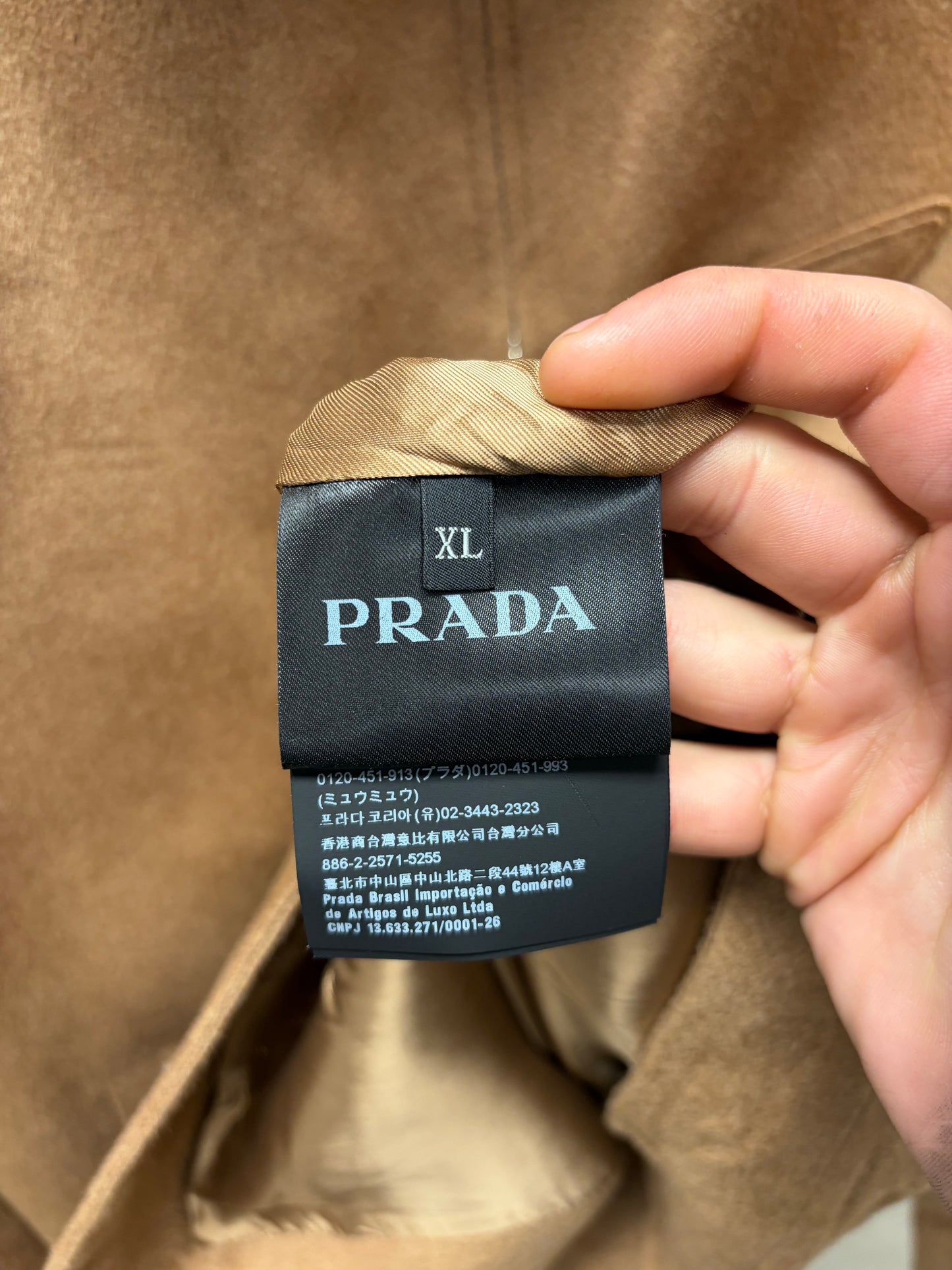 Prada Boiled Wool ‘Camel Hair’ Zip-Up Harrington Work Jacket