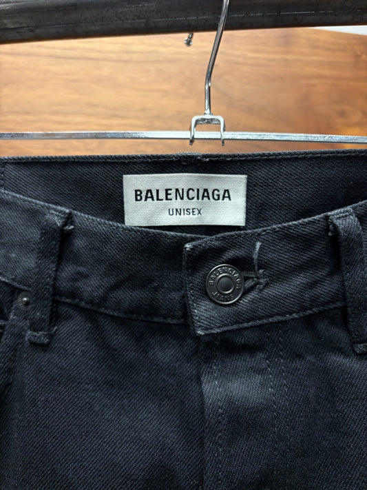 2022 Balenciaga Black Bootcut ‘Heelbite’ Denim