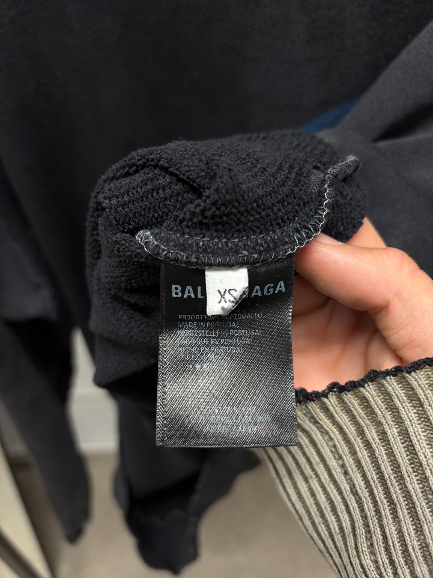 2018 Balenciaga ‘Whale’ Distressed Grey Cotton Hoodie