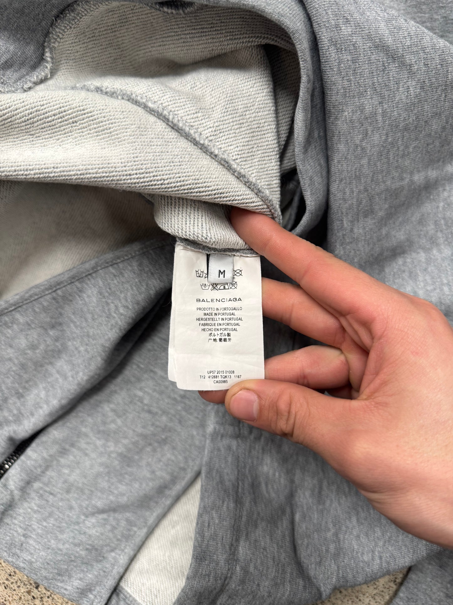 SS2015 Balenciaga ‘Brushstroke’ Paint Effect Zip Up Hoodie