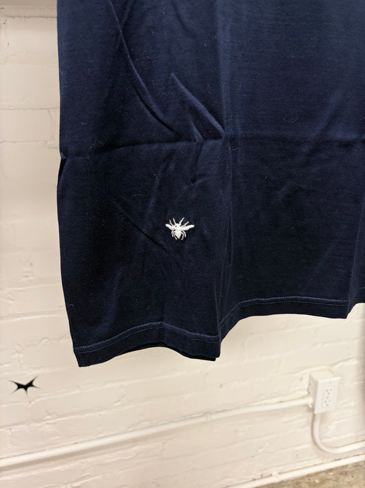 Dior Homme ‘Bee’ Embroidered Logo Navy/White T-Shirt