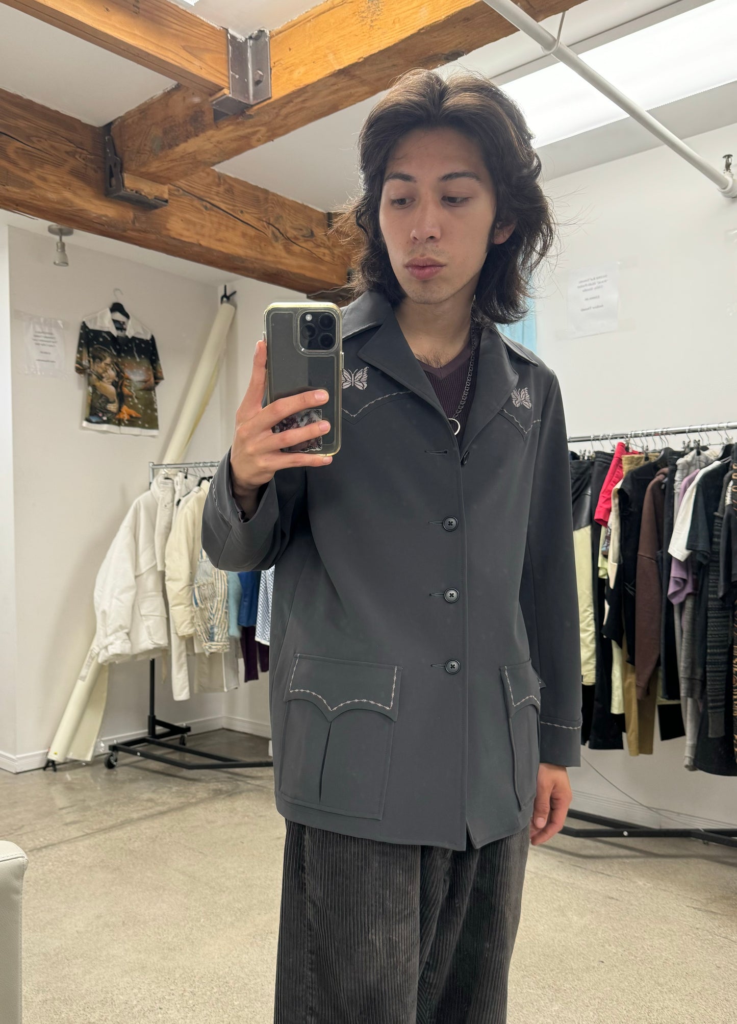 Needles Western Grey/Pink ‘Leisure’ Jacket