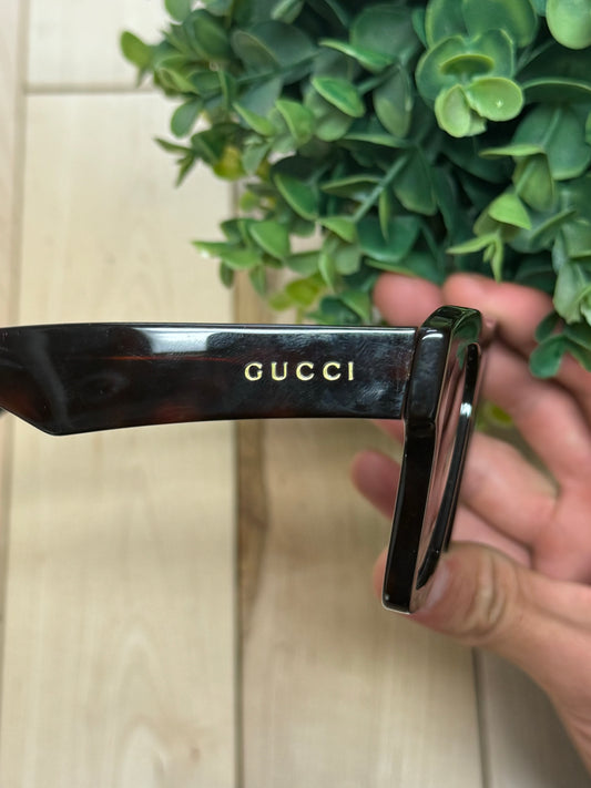 Gucci Brown Tint Square Frame Retro Sunglasses