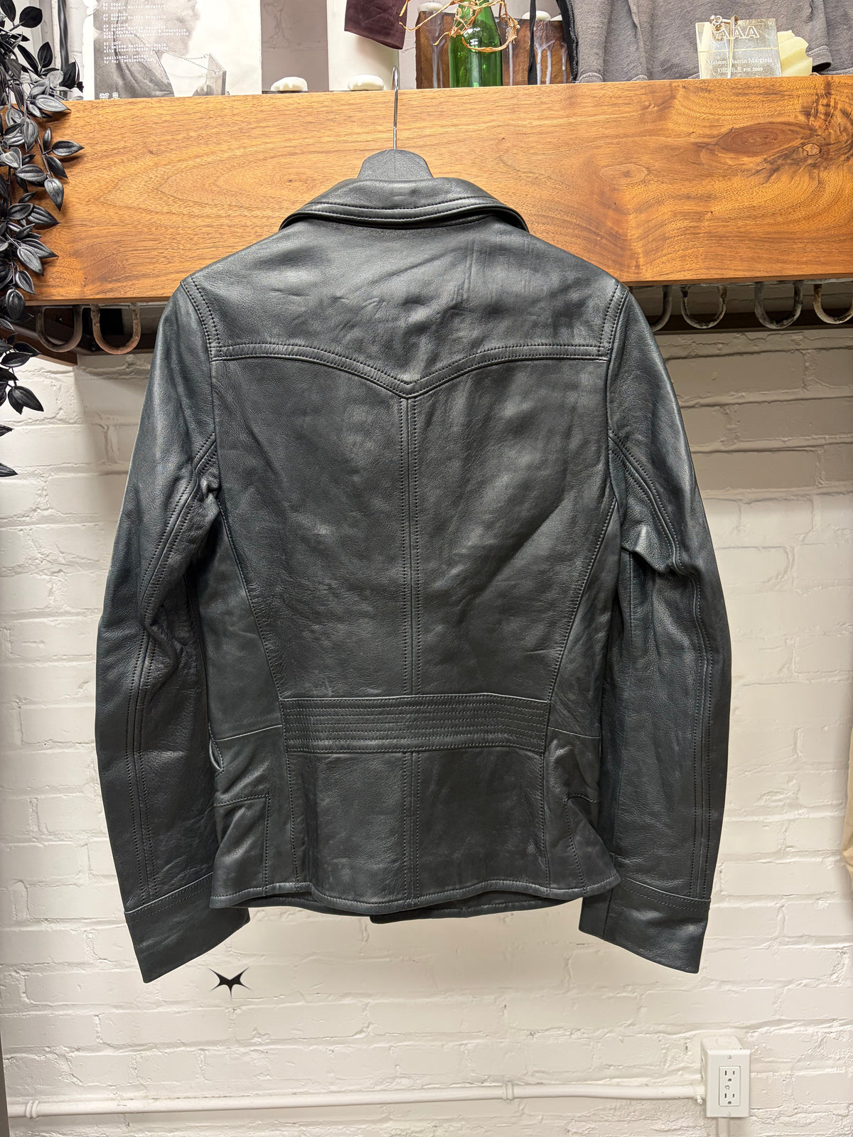 2000s Dolce & Gabbana ‘Mainline’ Asymmetric Zip Black Lambskin Leather Jacket