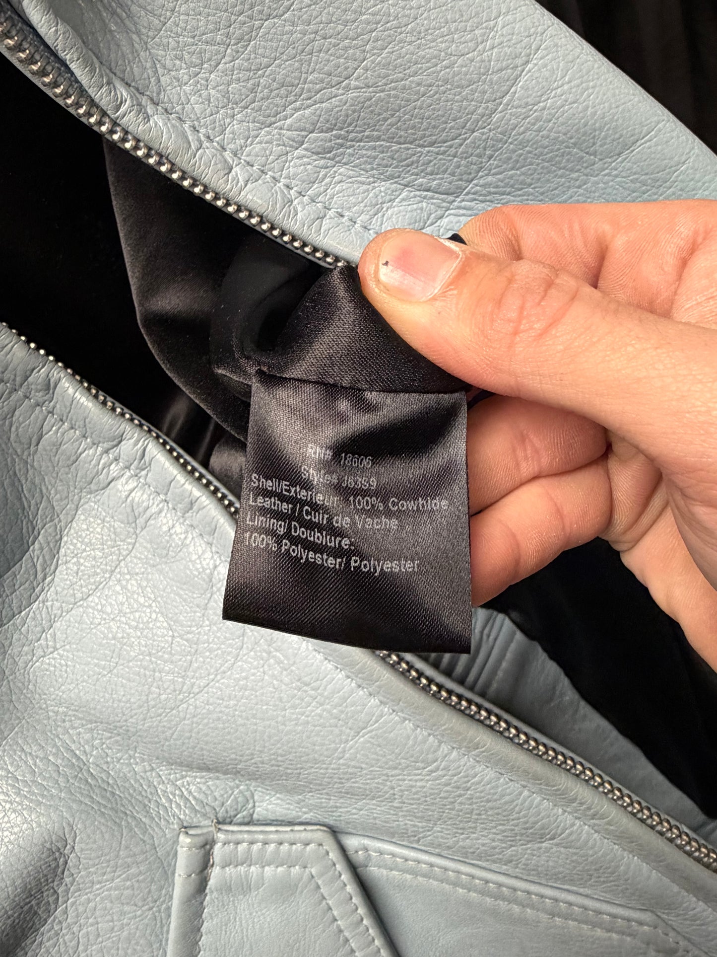 AW2019 Supreme x Schott Baby Blue Leather Bomber Jacket