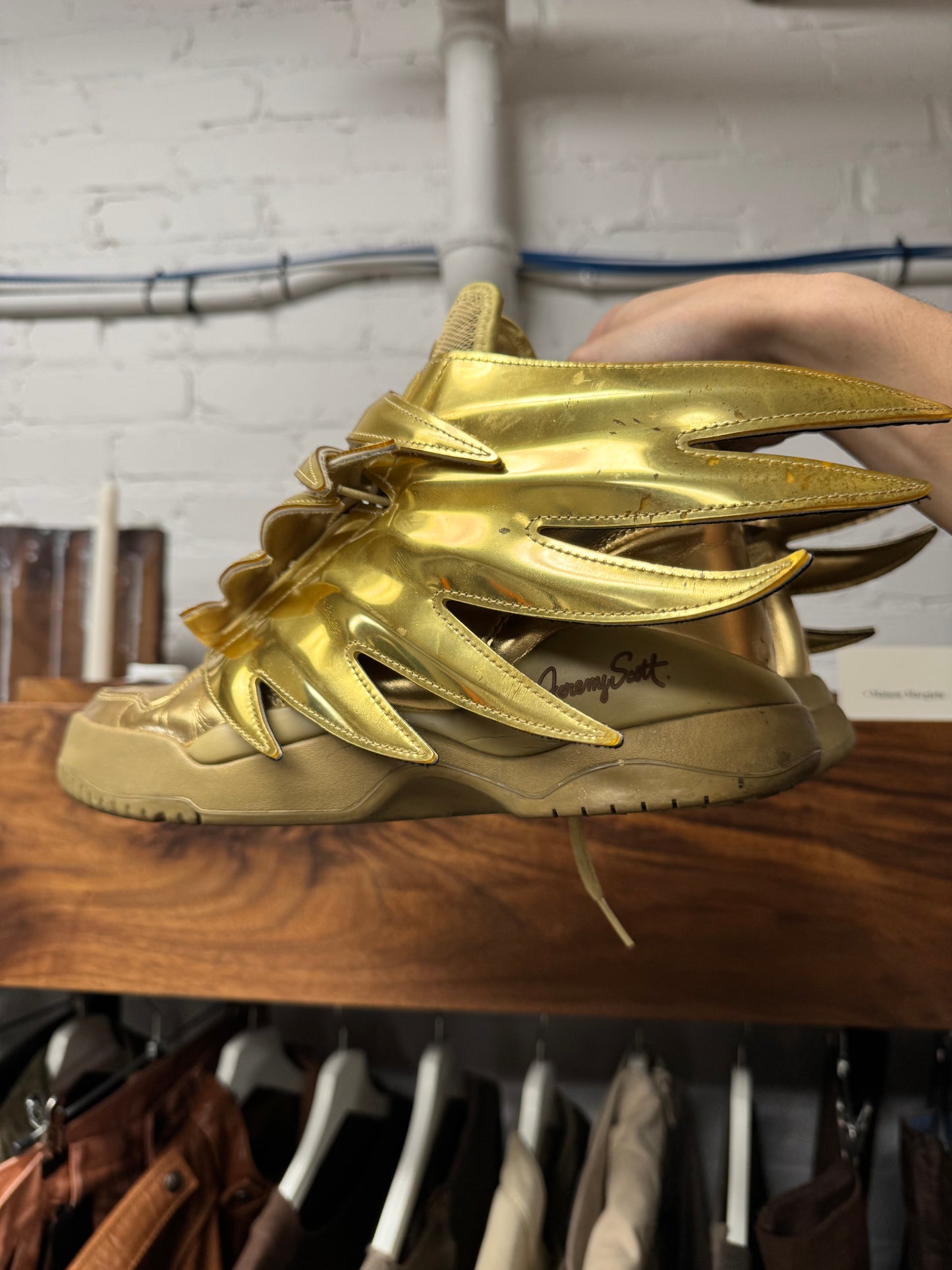 Jeremy Scott x Adidas ‘Wings 3.0’ Gold High Top Sneakers